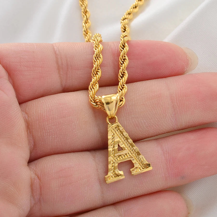 🔠 Personalised A–Z Gold Plated Initial Pendant Necklace – Bold, Personal & Unforgettable ✨