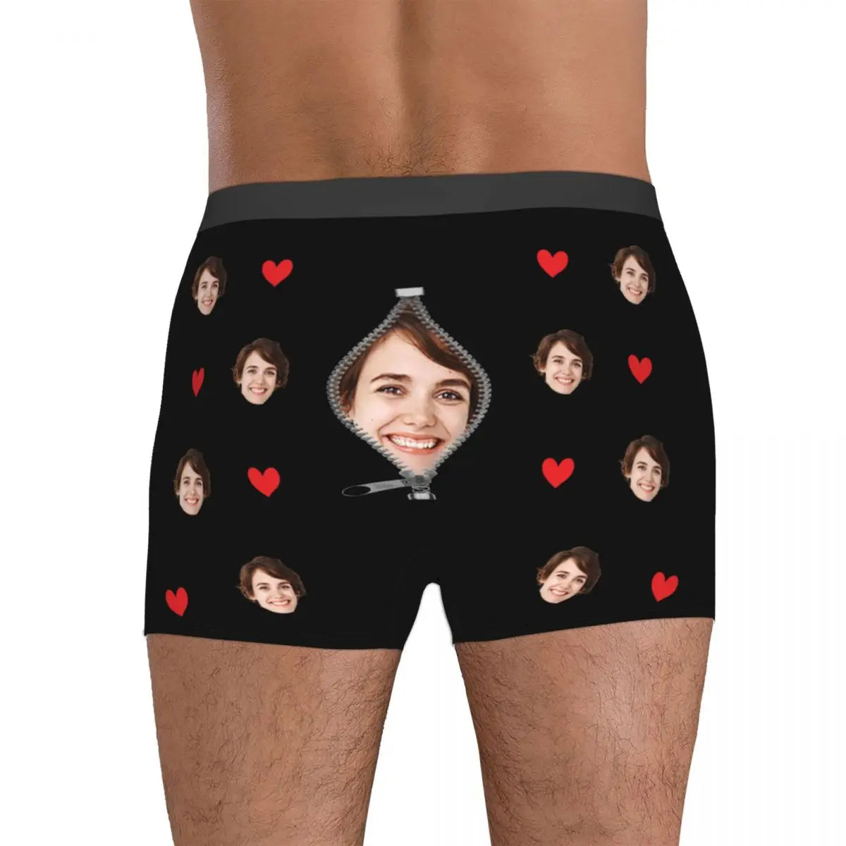 Personalised Boxer Briefs with Custom Photo - Face On The Zip