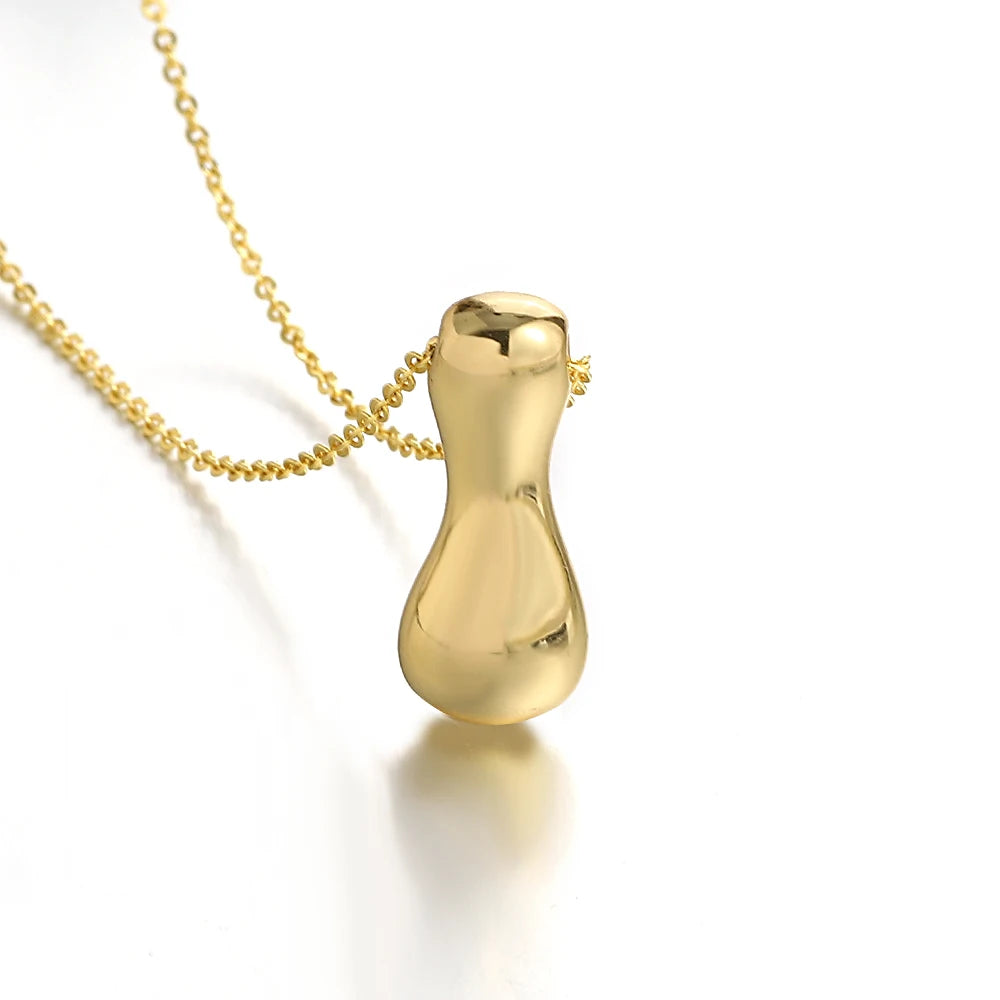 Custom Name Initial Chunky Balloon Bubble Letter Necklace - Gold Plated