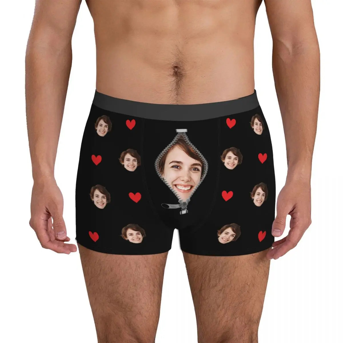 Personalised Boxer Briefs with Custom Photo - Face On The Zip