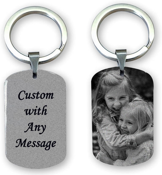 🔑 Personalised Keyring with Photo & Engraved Text – Carry Your Memories Everywhere 📸❤️