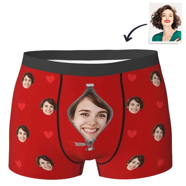 Personalised Boxer Briefs with Custom Photo - Face On The Zip