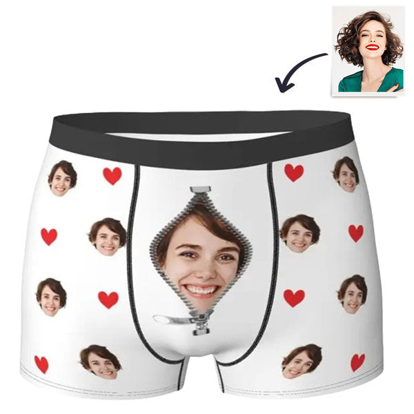 Personalised Boxer Briefs with Custom Photo - Face On The Zip